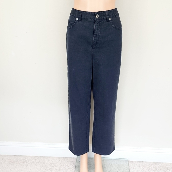 Talbots Stretch Wide Leg Black Jeans Pants - Picture 10 of 10